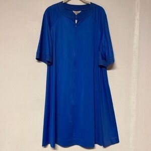 Vanity Fair vintage cobalt blue‎ nylon zip front robe